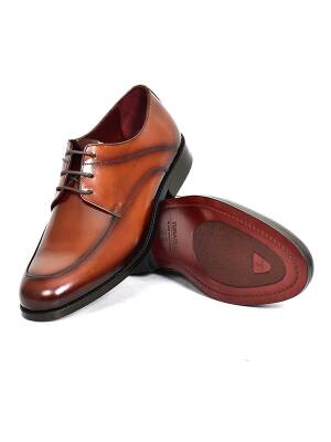 Hakiki Açma Deri Kösele Taban Bağcıklı Klasik Erkek Ayakkabı - 4