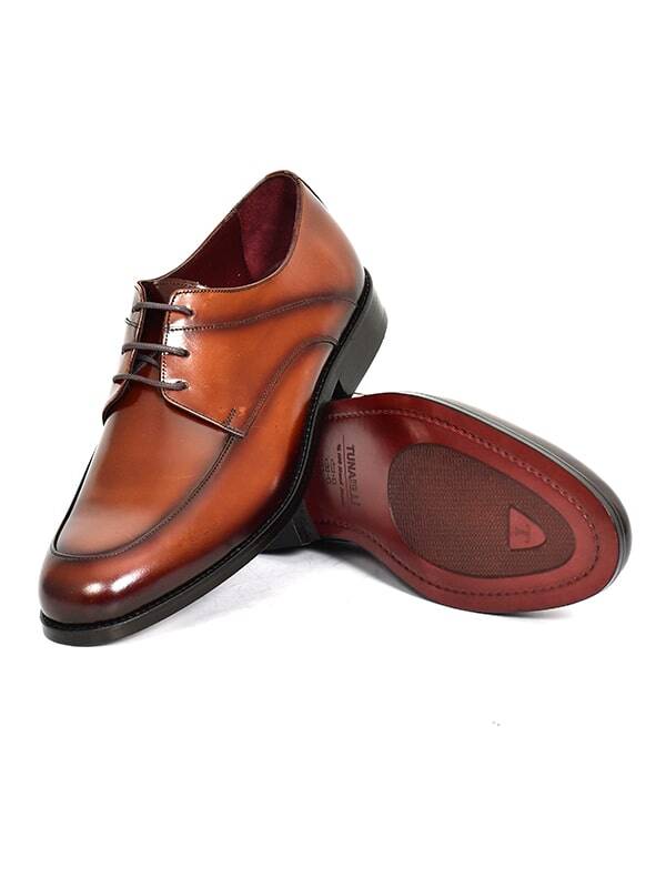 Hakiki Açma Deri Kösele Taban Bağcıklı Klasik Erkek Ayakkabı - 4