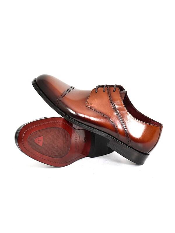 Hakiki Açma Deri Kösele Taban Bağcıklı Klasik Erkek Ayakkabı - 2