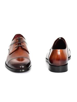 Hakiki Açma Deri Kösele Taban Bağcıklı Klasik Erkek Ayakkabı - 4