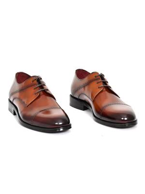 Hakiki Açma Deri Kösele Taban Bağcıklı Klasik Erkek Ayakkabı - 5