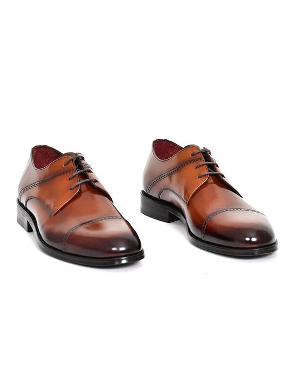 Hakiki Açma Deri Kösele Taban Bağcıklı Klasik Erkek Ayakkabı - 5