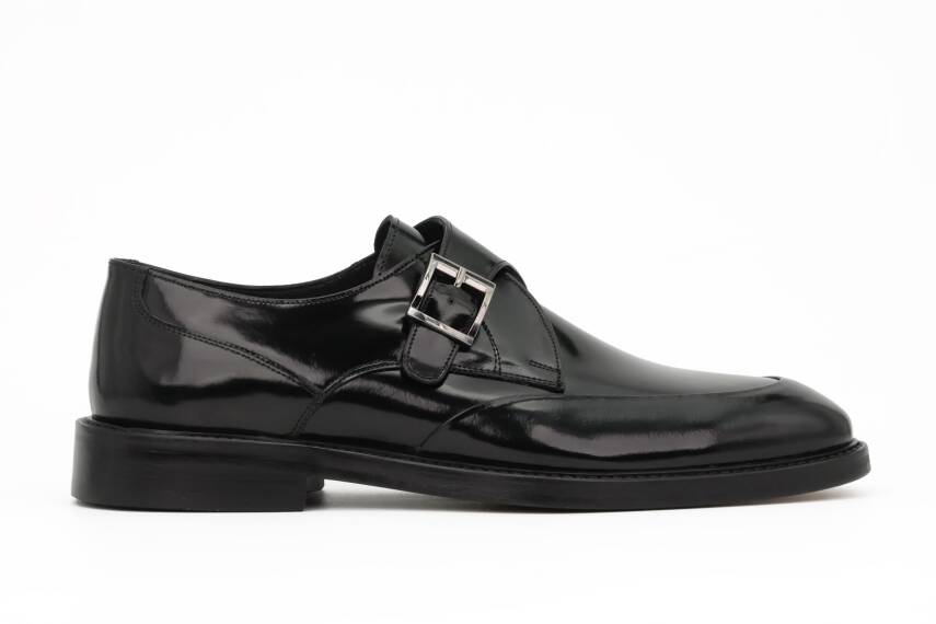 Hakiki Açma Deri Kösele Taban Toka Detaylı Klasik Erkek Ayakkabı - 1