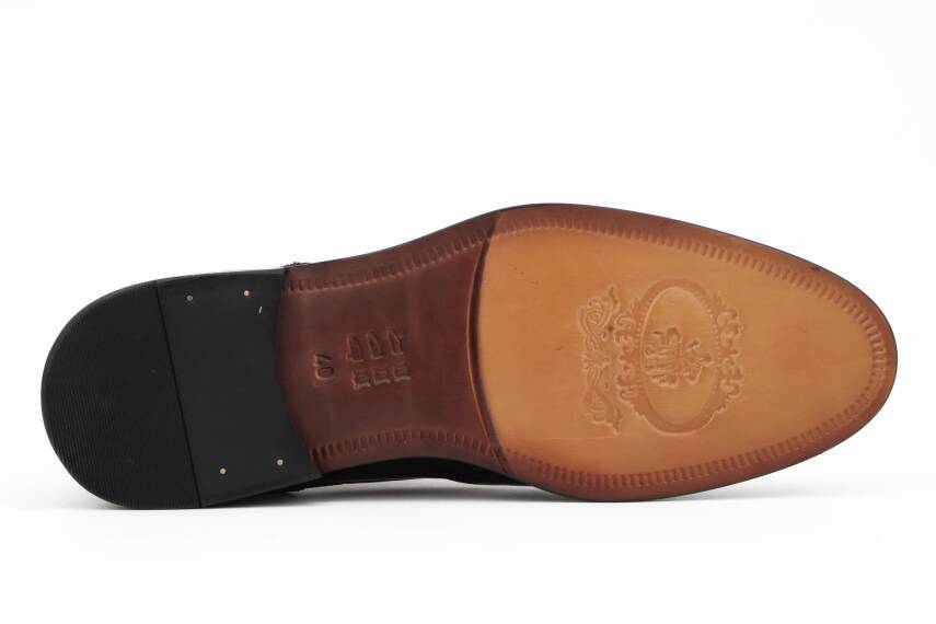 Hakiki Açma Deri Kösele Taban Toka Detaylı Klasik Erkek Ayakkabı - 4