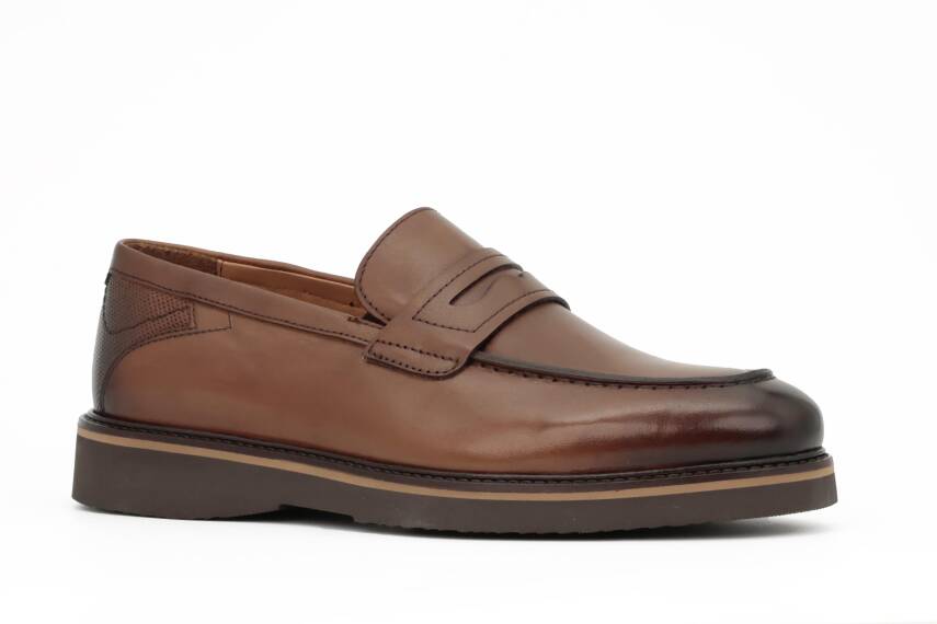 Hakiki Antik Deri Eva Taban Loafer Model Erkek Ayakkabı - 2
