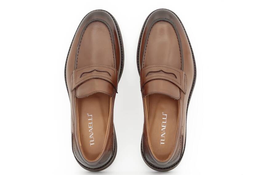 Hakiki Antik Deri Eva Taban Loafer Model Erkek Ayakkabı - 5