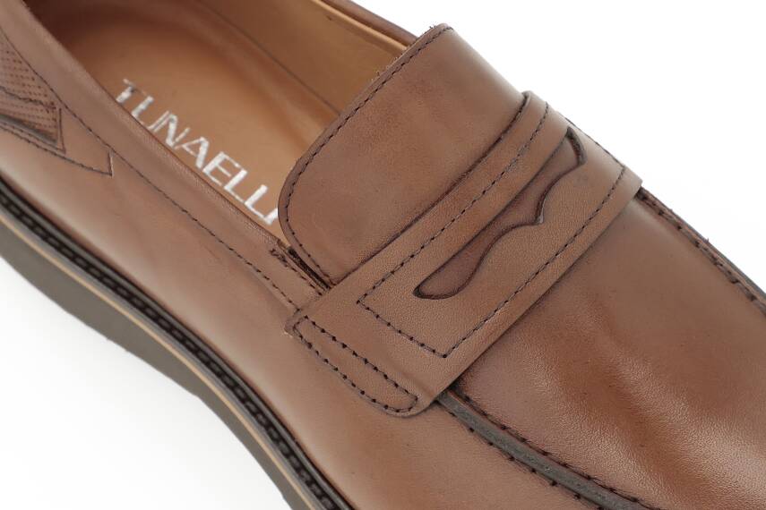 Hakiki Antik Deri Eva Taban Loafer Model Erkek Ayakkabı - 6
