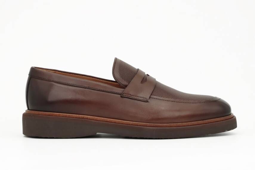 Hakiki Antik Deri EVA Taban Loafer Model Erkek Ayakkabı - 1