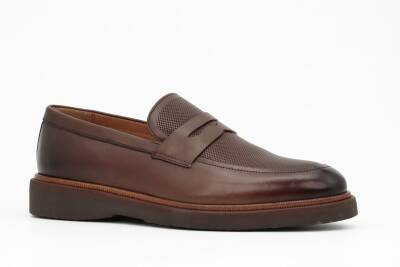 Hakiki Antik Deri EVA Taban Loafer Model Erkek Ayakkabı - 4