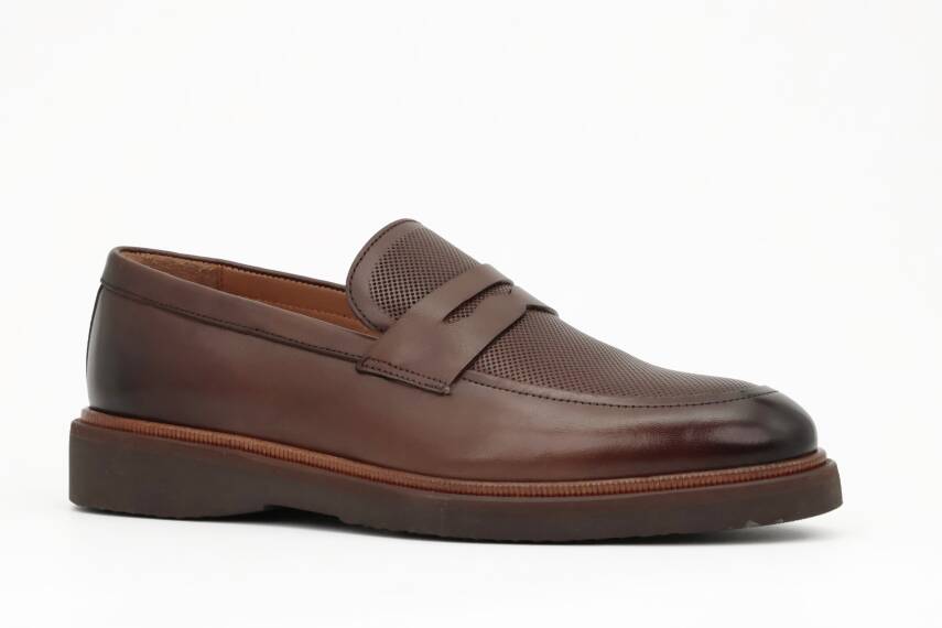 Hakiki Antik Deri EVA Taban Loafer Model Erkek Ayakkabı - 4