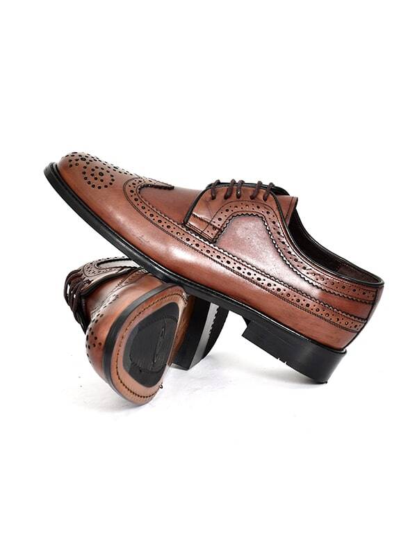 Hakiki Antik Deri Kauçuk Enjeksiyon Kösele Taban Oxford Erkek Ayakkabı - DNC K906 - 9