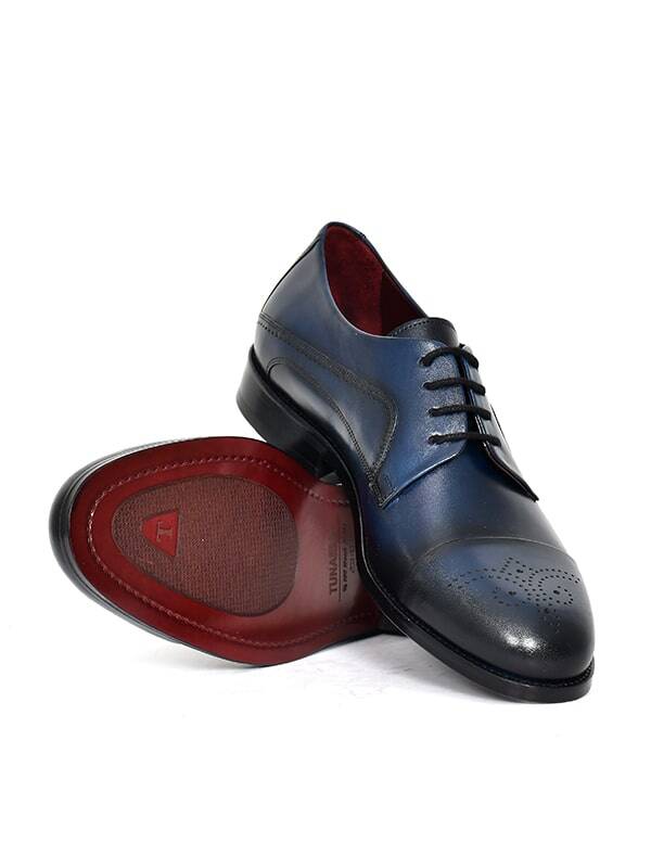 Hakiki Antik Deri Kösele Taban Bağcıklı Klasik Erkek Ayakkabı - 3