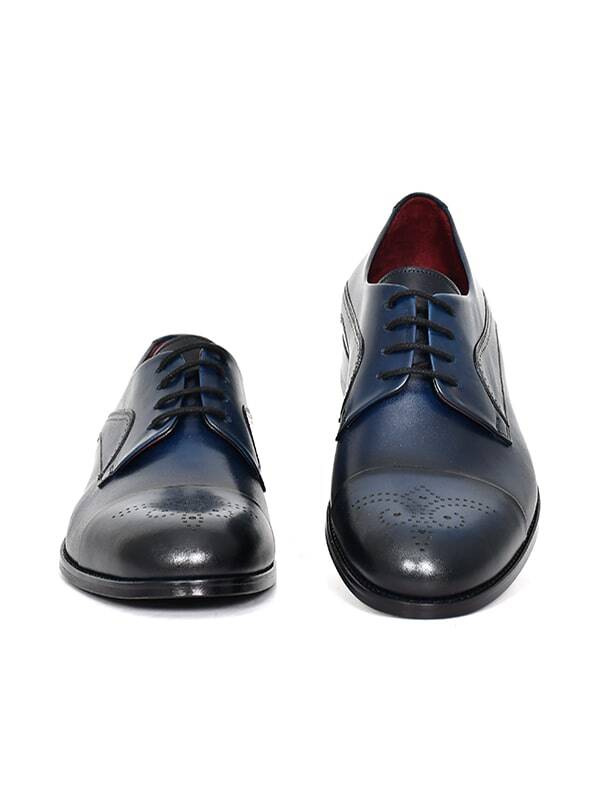 Hakiki Antik Deri Kösele Taban Bağcıklı Klasik Erkek Ayakkabı - 4