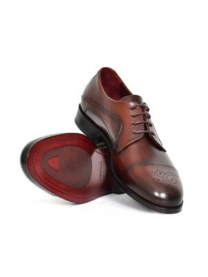 Hakiki Antik Deri Kösele Taban Bağcıklı Klasik Erkek Ayakkabı - 12