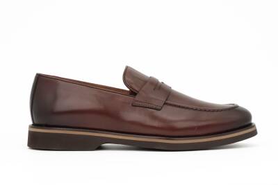 Hakiki Antik Deri EVA Taban Loafer Model Erkek Ayakkabı - TUNA