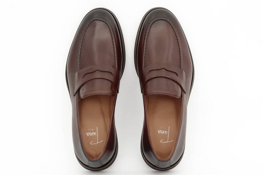 Hakiki Antik Deri EVA Taban Loafer Model Erkek Ayakkabı - 5