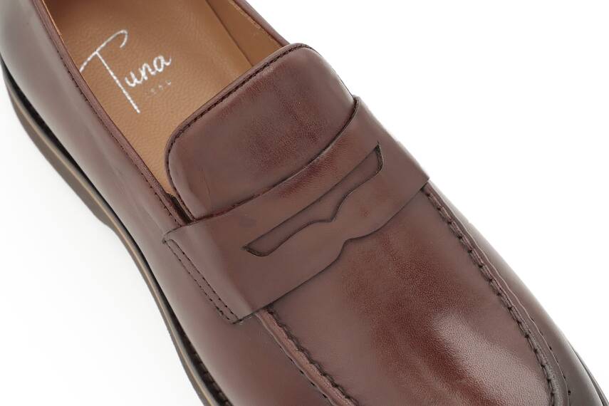 Hakiki Antik Deri EVA Taban Loafer Model Erkek Ayakkabı - 6