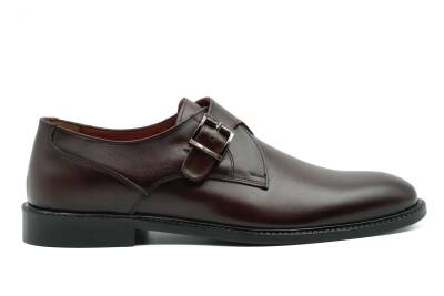 Hakiki Antik Deri Kösele Taban Yan Toka Detaylı Klasik Erkek Ayakkabı - TUNA