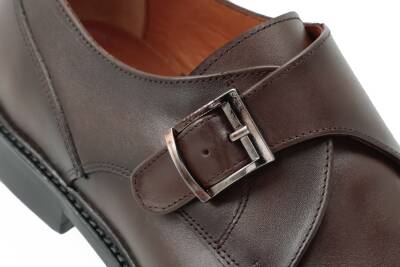 Hakiki Antik Deri Kösele Taban Yan Toka Detaylı Klasik Erkek Ayakkabı - 6