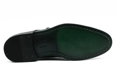 Hakiki Antik Deri Kösele Taban Yan Toka Detaylı Klasik Erkek Ayakkabı - 9