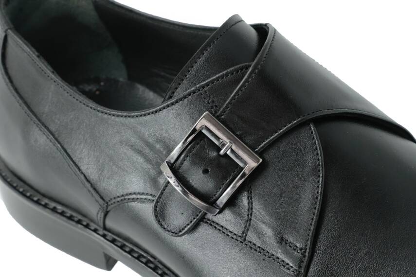 Hakiki Antik Deri Kösele Taban Yan Toka Detaylı Klasik Erkek Ayakkabı - 12