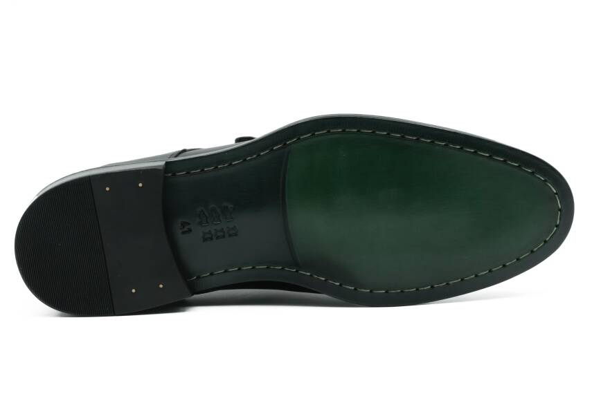 Hakiki Antik Deri Kösele Taban Yan Toka Detaylı Klasik Erkek Ayakkabı - 15