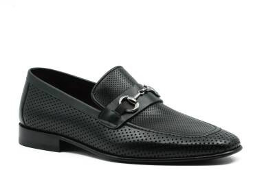 Hakiki Antik Deri Kösele Taban Toka Detaylı Mokasen Erkek Ayakkabı - 2