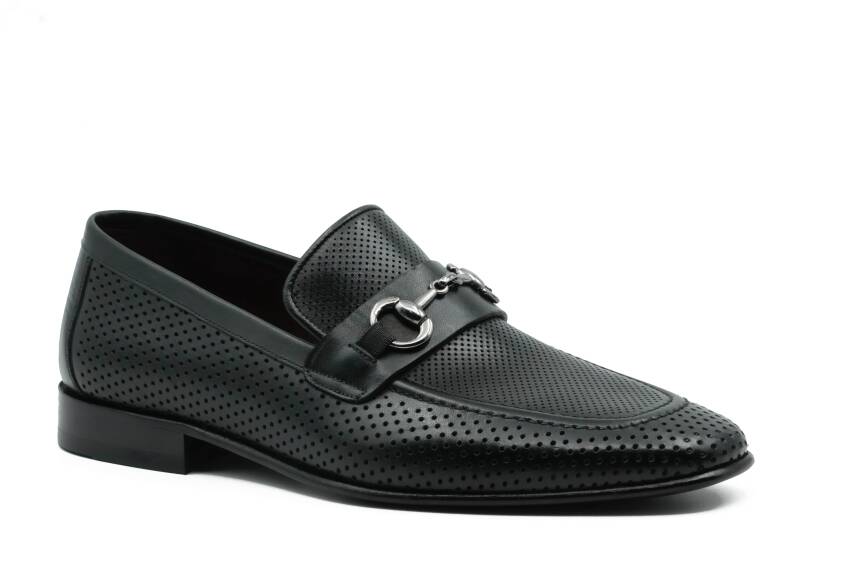 Hakiki Antik Deri Kösele Taban Toka Detaylı Mokasen Erkek Ayakkabı - 2