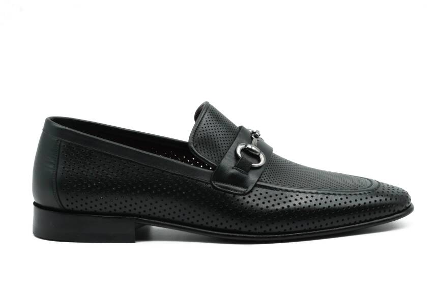 Hakiki Antik Deri Kösele Taban Toka Detaylı Mokasen Erkek Ayakkabı - 1