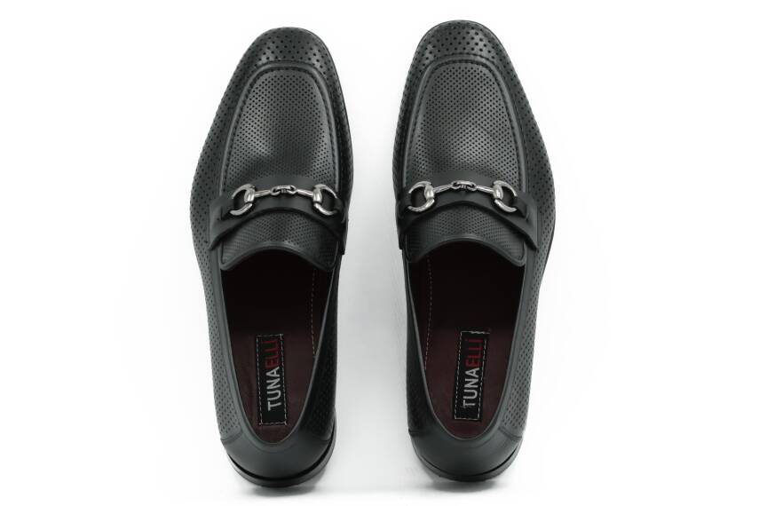 Hakiki Antik Deri Kösele Taban Toka Detaylı Mokasen Erkek Ayakkabı - 5