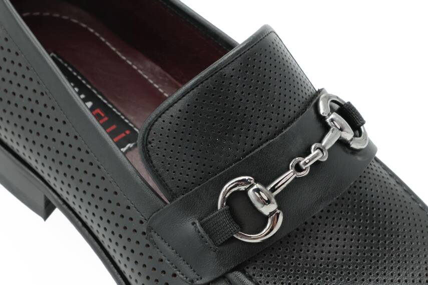 Hakiki Antik Deri Kösele Taban Toka Detaylı Mokasen Erkek Ayakkabı - 6