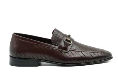 Hakiki Antik Deri Kösele Taban Toka Detaylı Mokasen Erkek Ayakkabı - 7