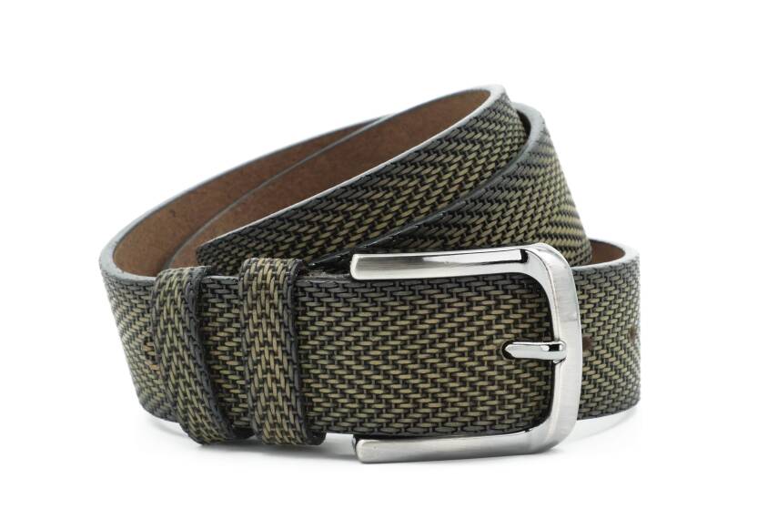  Hakiki Baskı Deri 4,00 cm Spor Erkek Kemer - 1