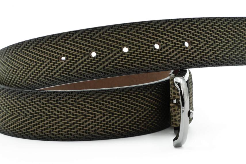  Hakiki Baskı Deri 4,00 cm Spor Erkek Kemer - 3