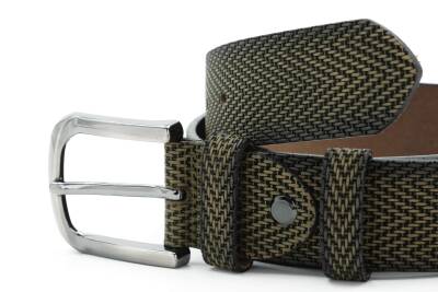  Hakiki Baskı Deri 4,00 cm Spor Erkek Kemer - 5