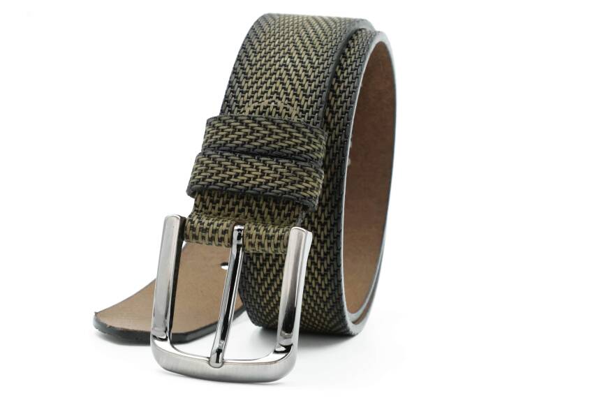  Hakiki Baskı Deri 4,00 cm Spor Erkek Kemer - 6