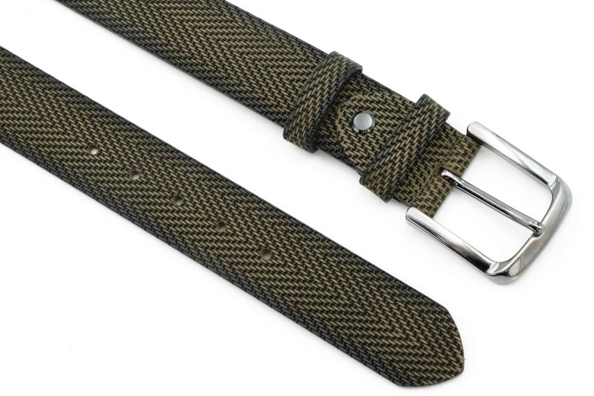  Hakiki Baskı Deri 4,00 cm Spor Erkek Kemer - 2