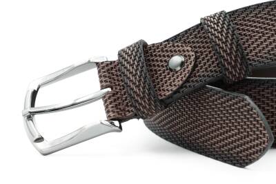  Hakiki Baskı Deri 4,00 cm Spor Erkek Kemer - 8