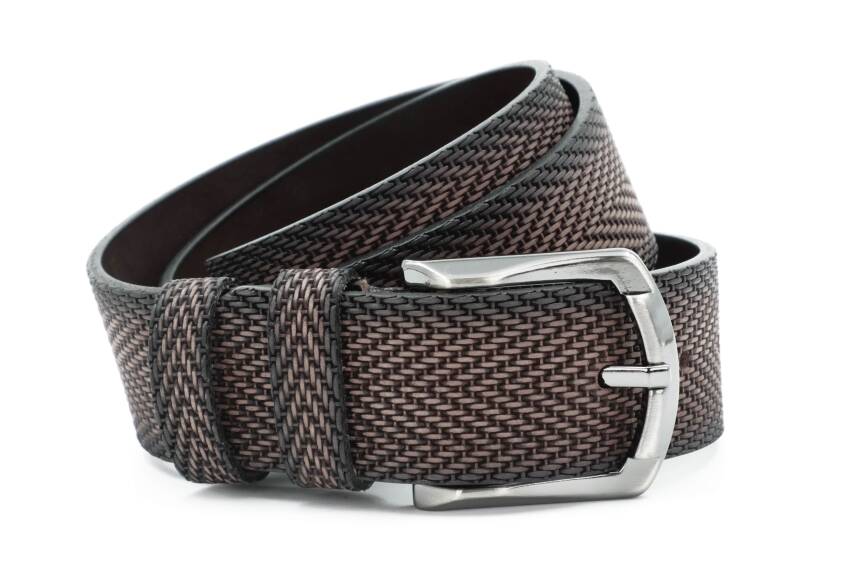  Hakiki Baskı Deri 4,00 cm Spor Erkek Kemer - 9