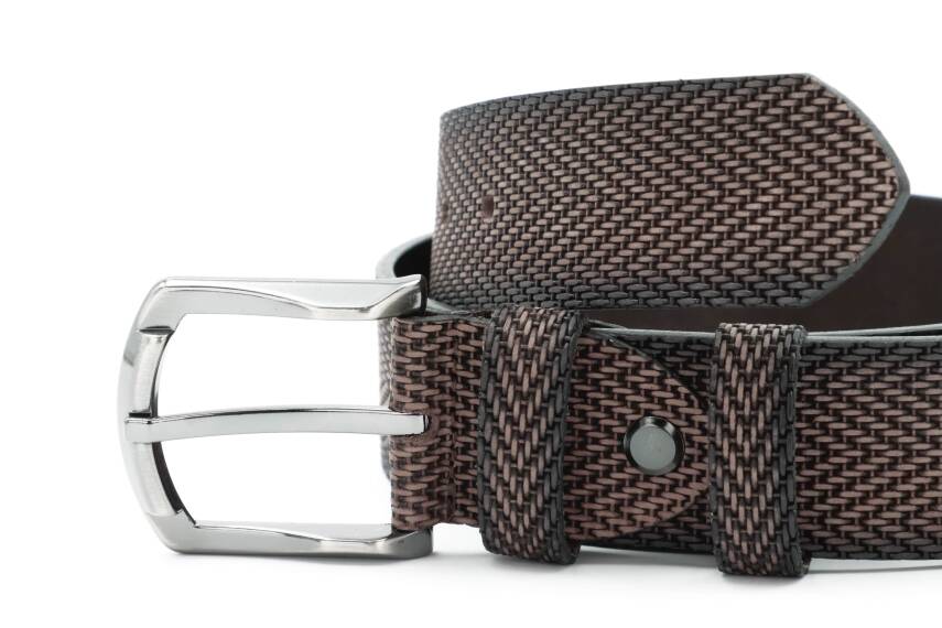  Hakiki Baskı Deri 4,00 cm Spor Erkek Kemer - 10