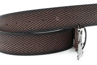  Hakiki Baskı Deri 4,00 cm Spor Erkek Kemer - 11