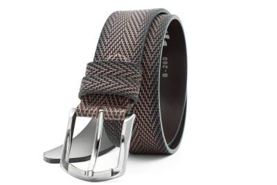  Hakiki Baskı Deri 4,00 cm Spor Erkek Kemer - 12