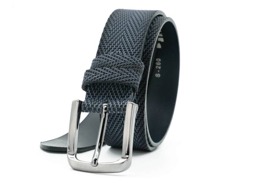  Hakiki Baskı Deri 4,00 cm Spor Erkek Kemer - 18