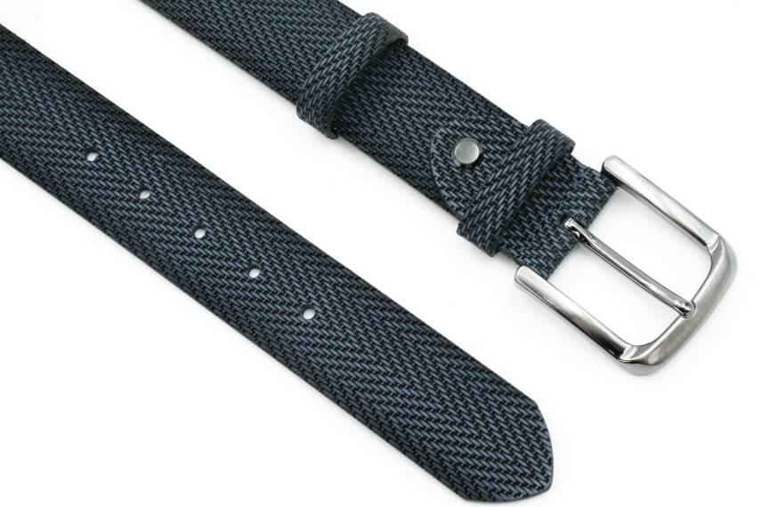  Hakiki Baskı Deri 4,00 cm Spor Erkek Kemer - 19