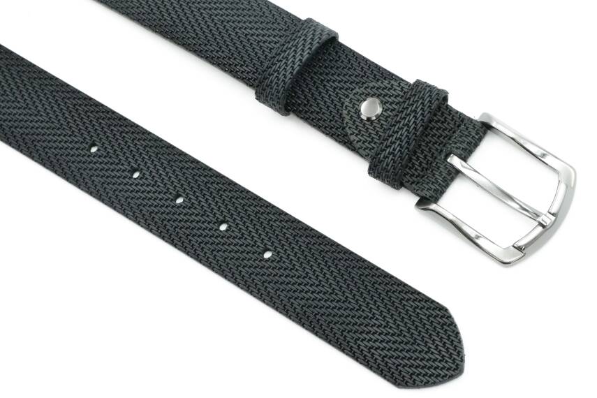  Hakiki Baskı Deri 4,00 cm Spor Erkek Kemer - 22