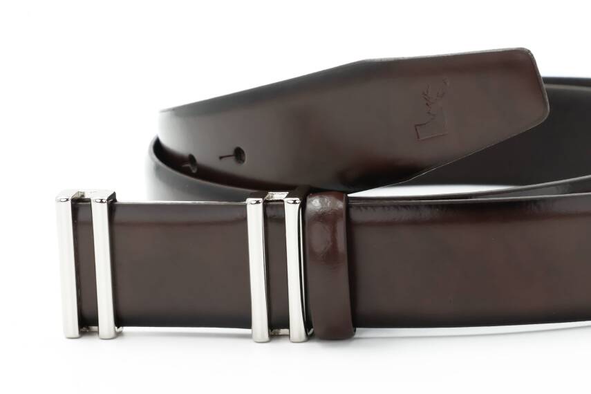 Hakiki Deri 3,50 cm Pimli Toka Klasik Erkek Kemer - 1