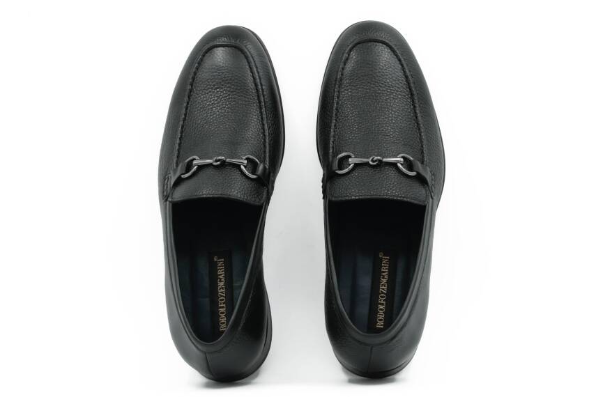 Hakiki Floter Deri Kauçuk Enjeksiyon Kösele Taban Toka Detaylı Mokasen Erkek Ayakkabı - 5