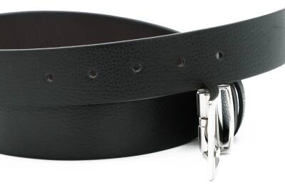  Hakiki Floter Deri Siyah-Kahverengi Çift Taraflı Klasik Erkek Kemer - Tuna KMR201 - 4