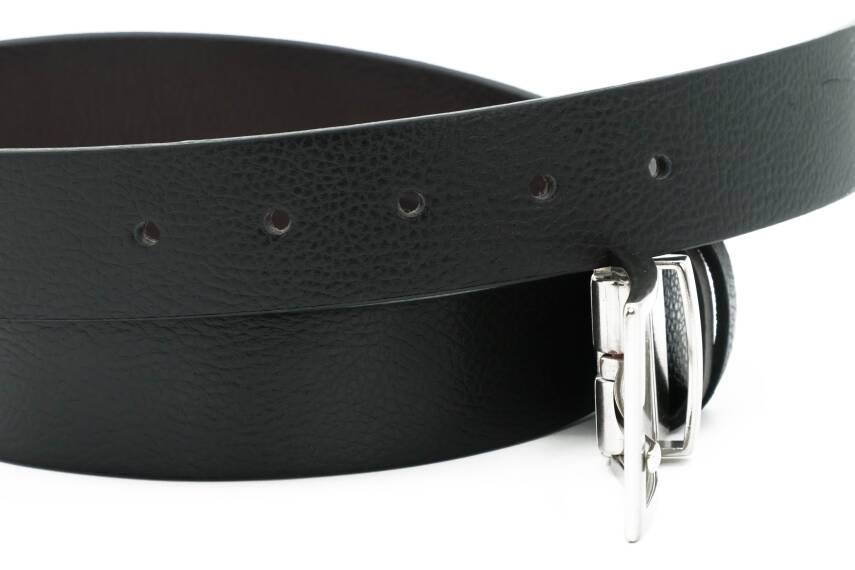  Hakiki Floter Deri Siyah-Kahverengi Çift Taraflı Klasik Erkek Kemer - Tuna KMR201 - 4