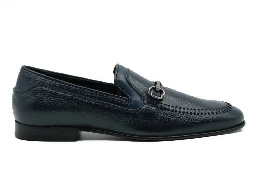 Hakiki Floter Deri Kauçuk Enjeksiyon Kösele Taban Toka Detaylı Mokasen Erkek Ayakkabı - 1